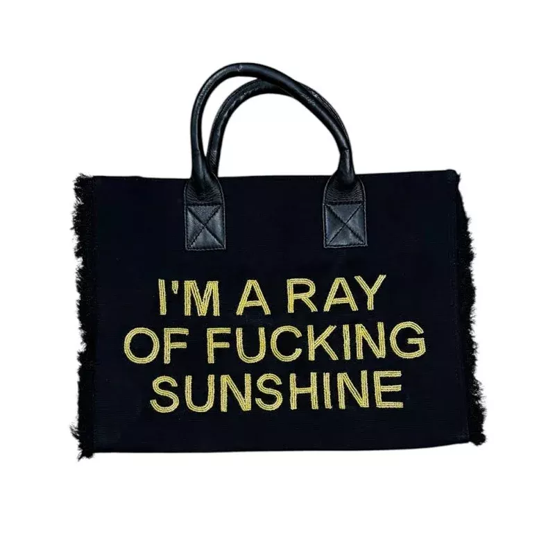 RAY OF SUNSHINE BEADED TOTE