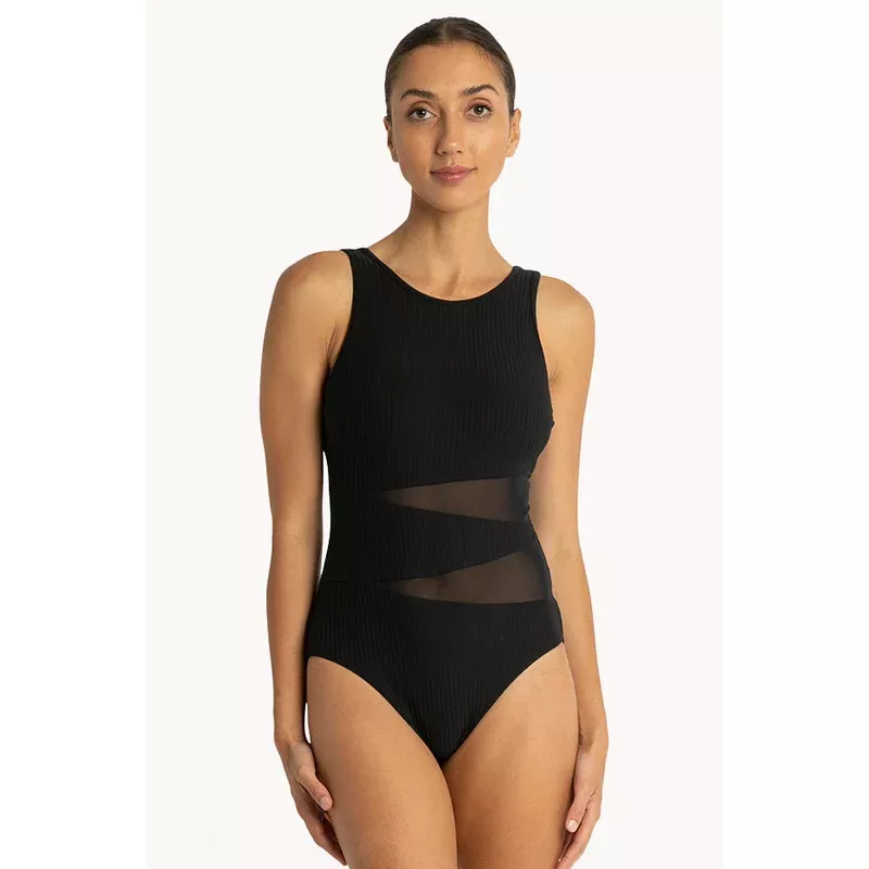 Reset Mesh High Neck One Piece