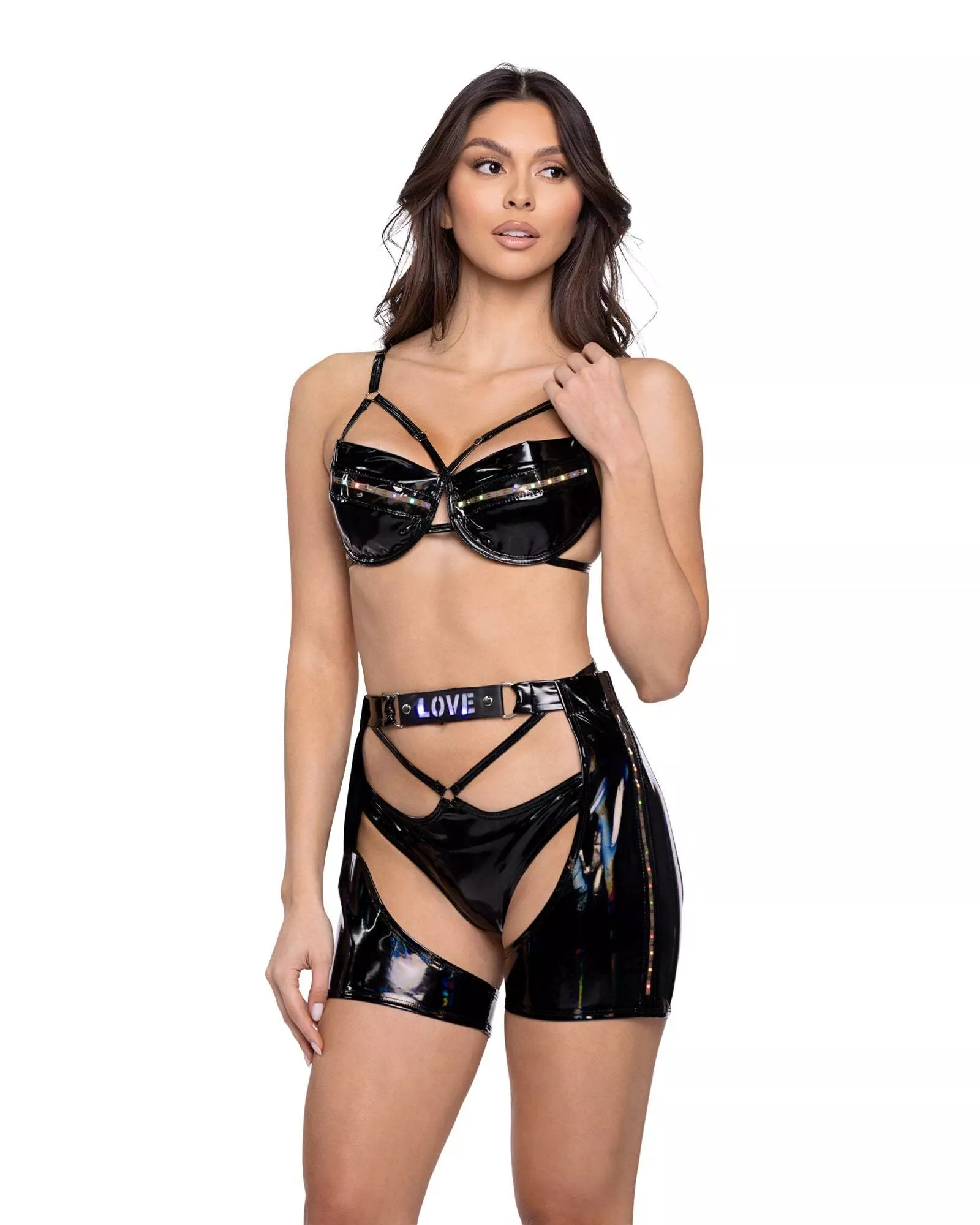 Roma Costume 6504 Pride Light Up Vinyl Chaps