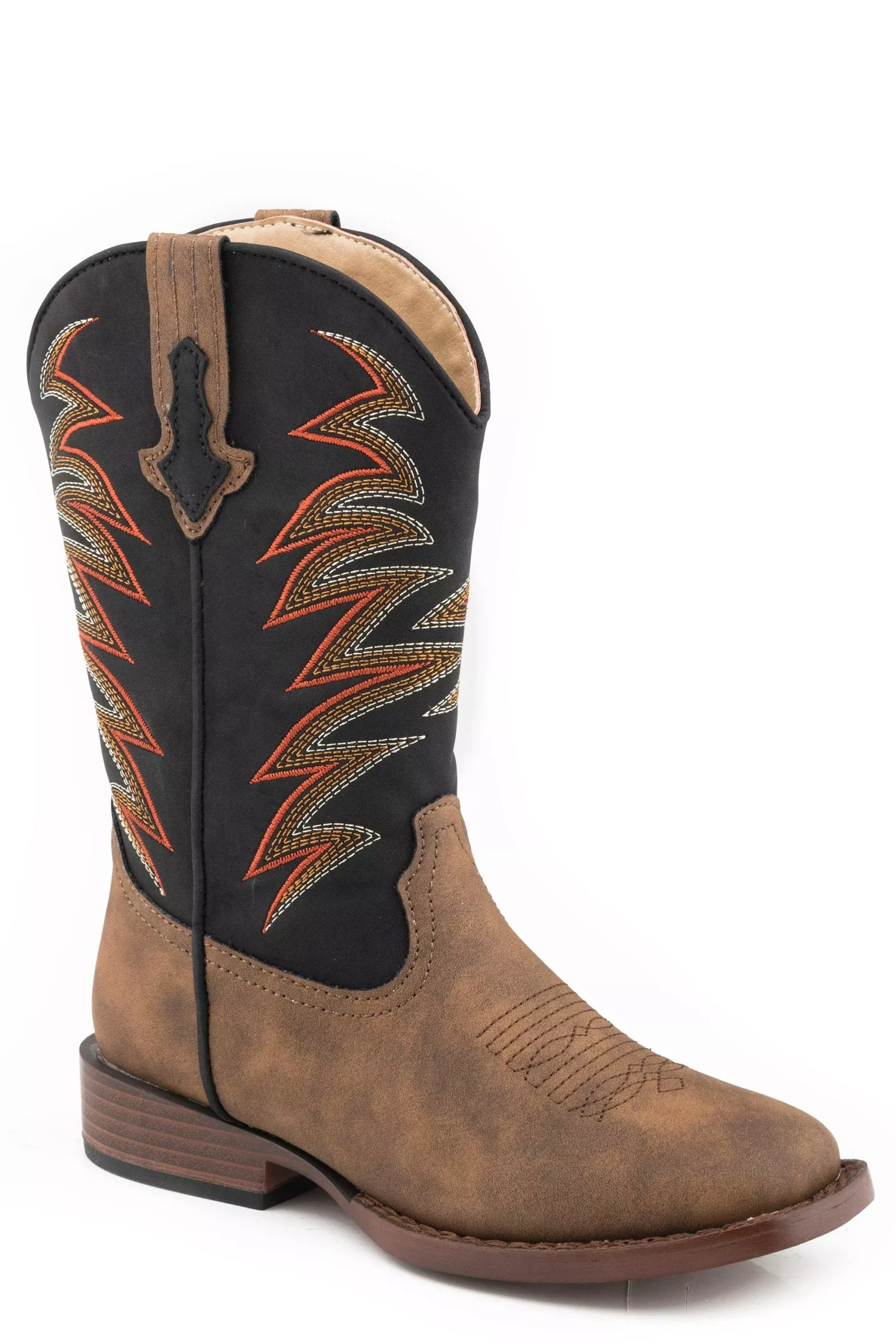 Roper Big Boys Tan Vamp Boot With Black Shaft