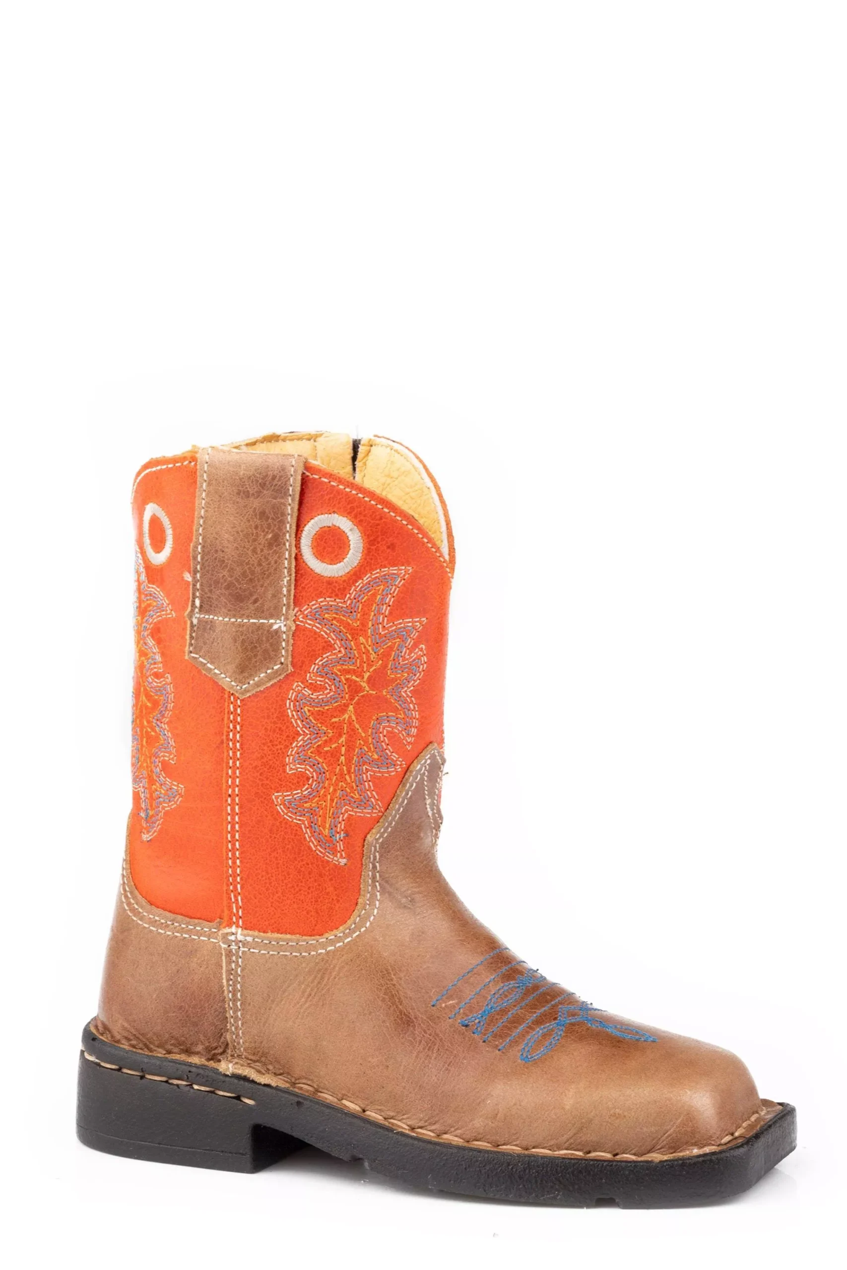 Roper Boys Toddler Waxy Tan Leather Vamp Boot