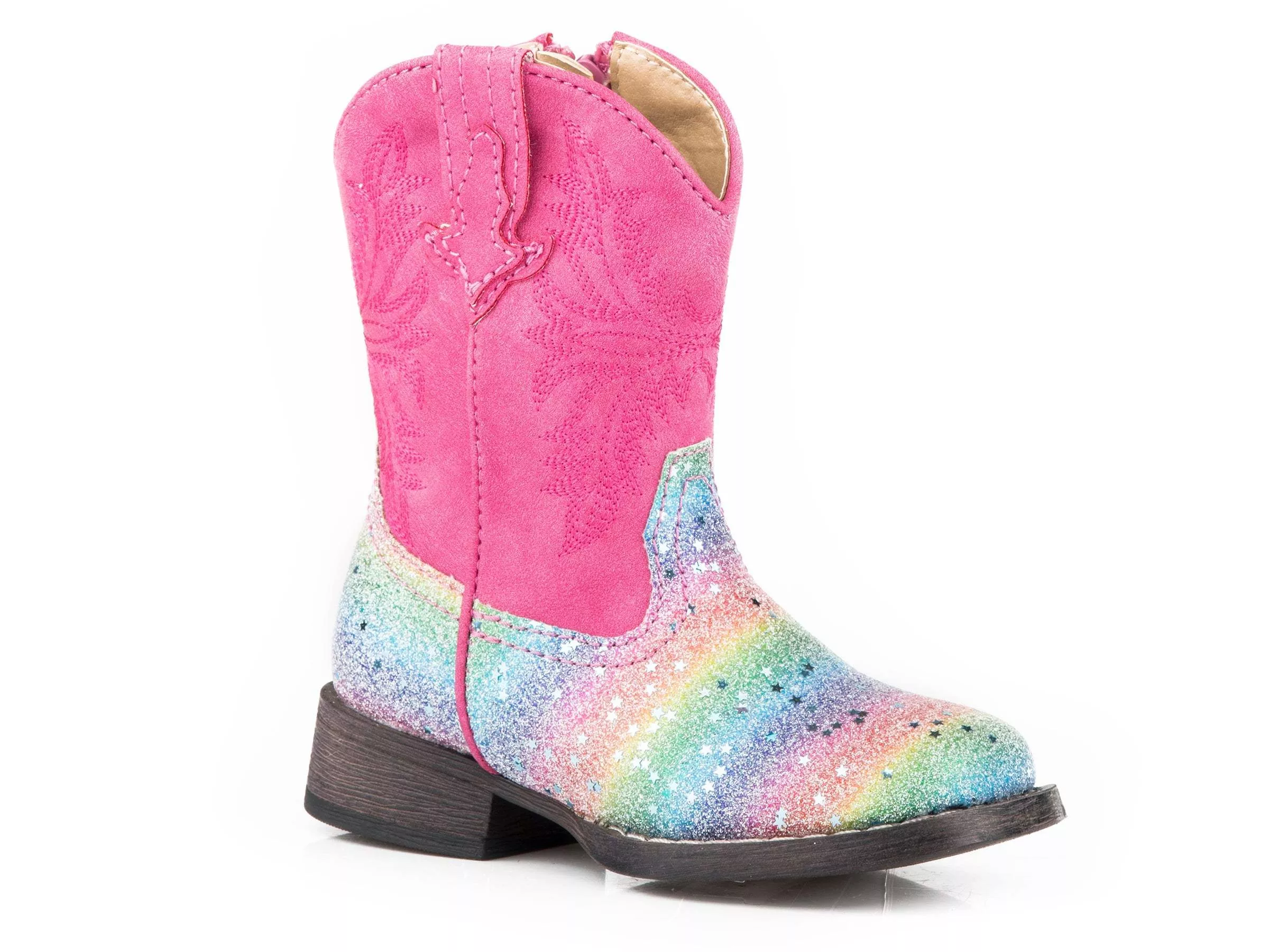 Roper Girls Toddler Multi Rainbow Glitter Vamp Boot