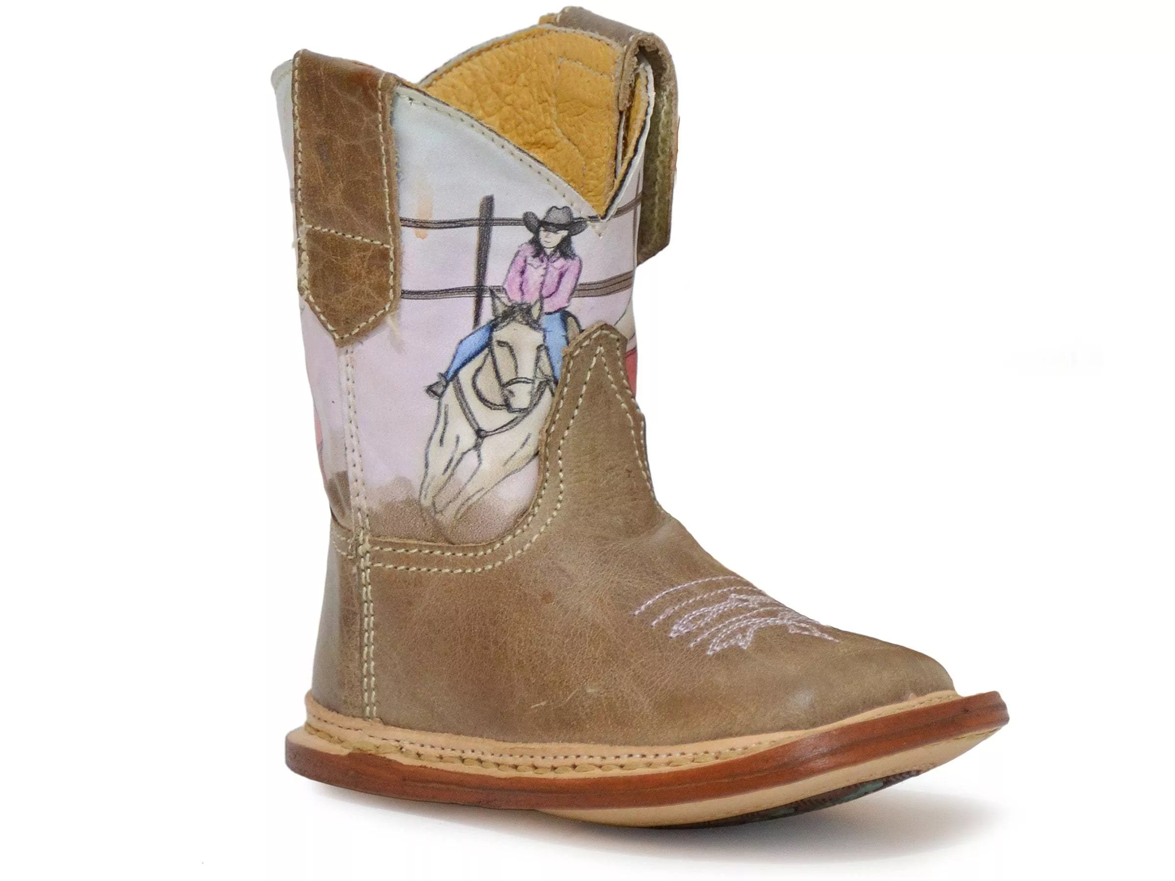 Roper Infant Girls Burnished Brown Leather Vamp Boot