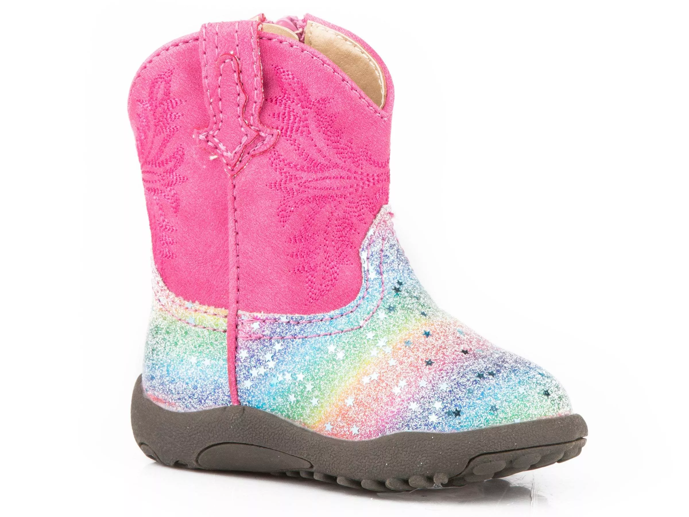 Roper Infant Girls Multi Rainbow Glitter Vamp Boot