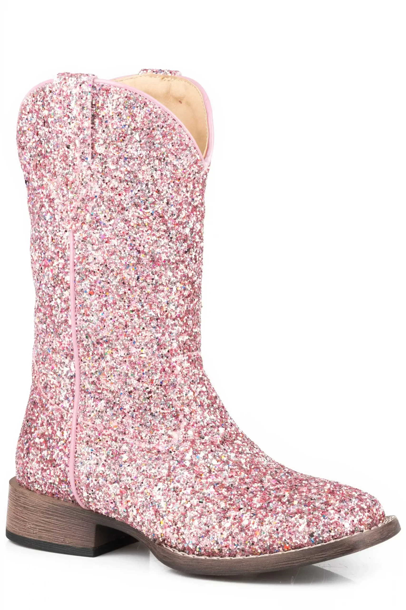 Roper Little Girls Pink Multi Glitter VampShaft Boot