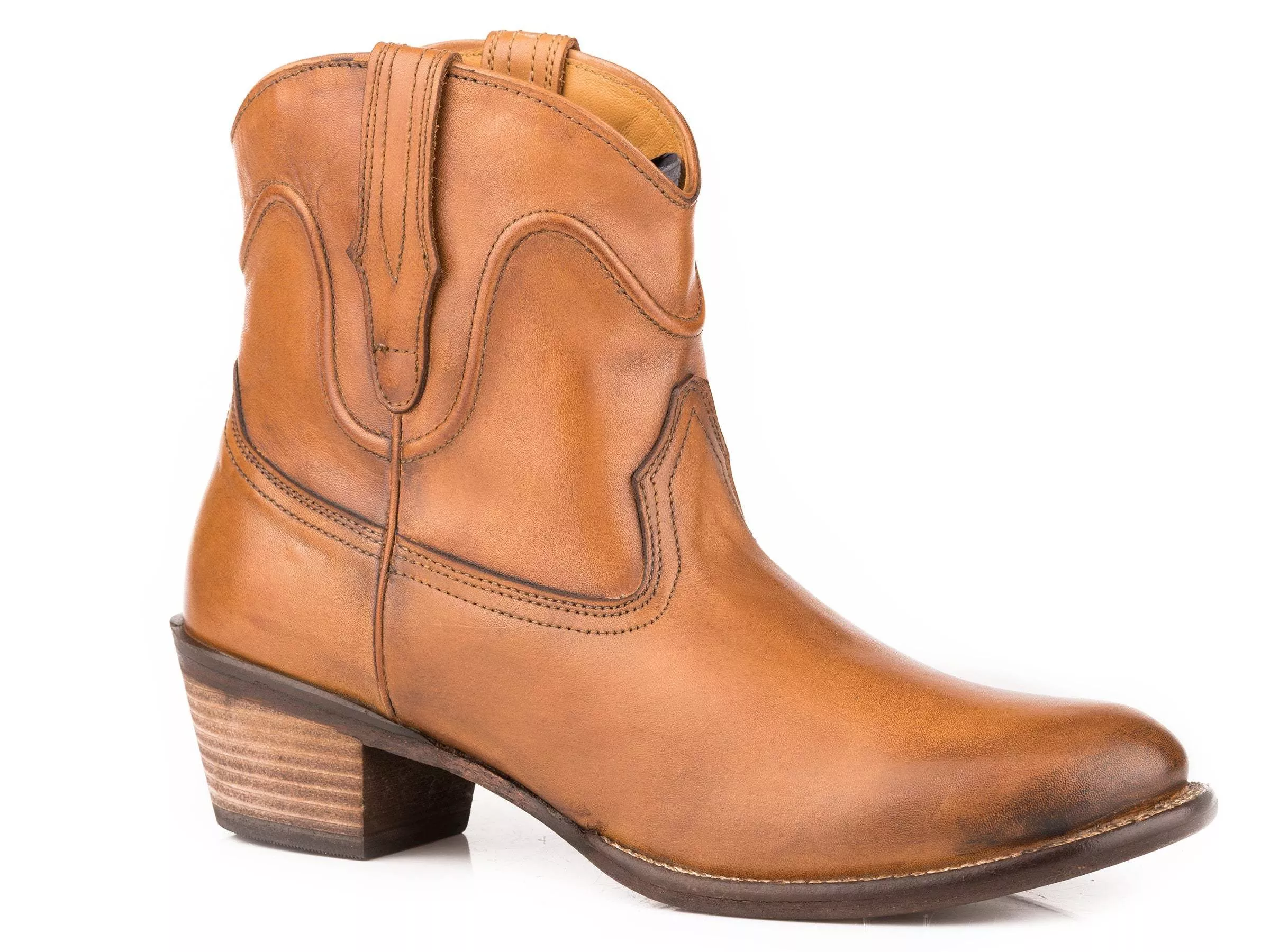 Roper Womens Soft Tan Burnished Leather