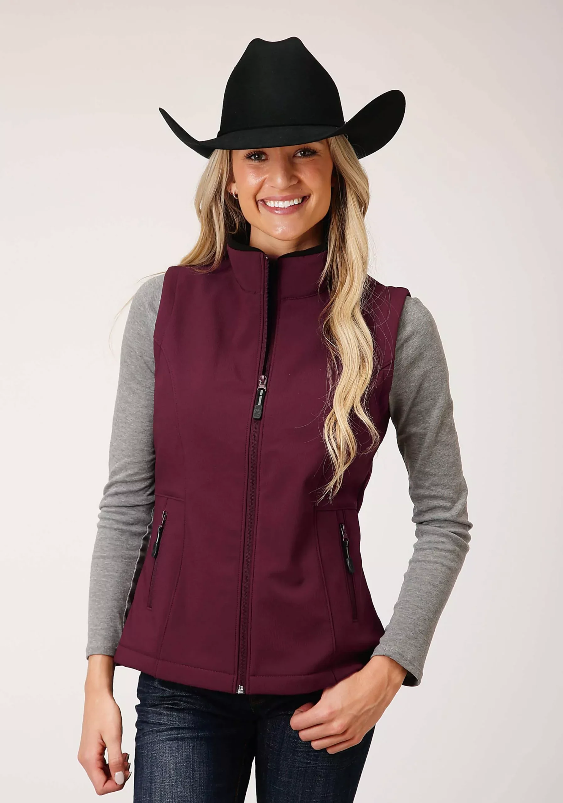 Roper Womens Tech Wine Softshell Vest