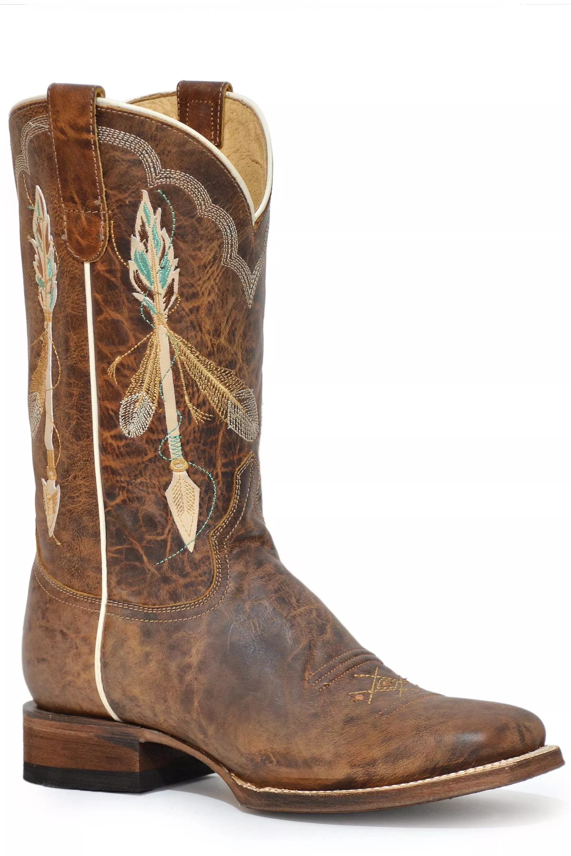 Roper Womens Waxy Brown Leather Vamp And Shaft