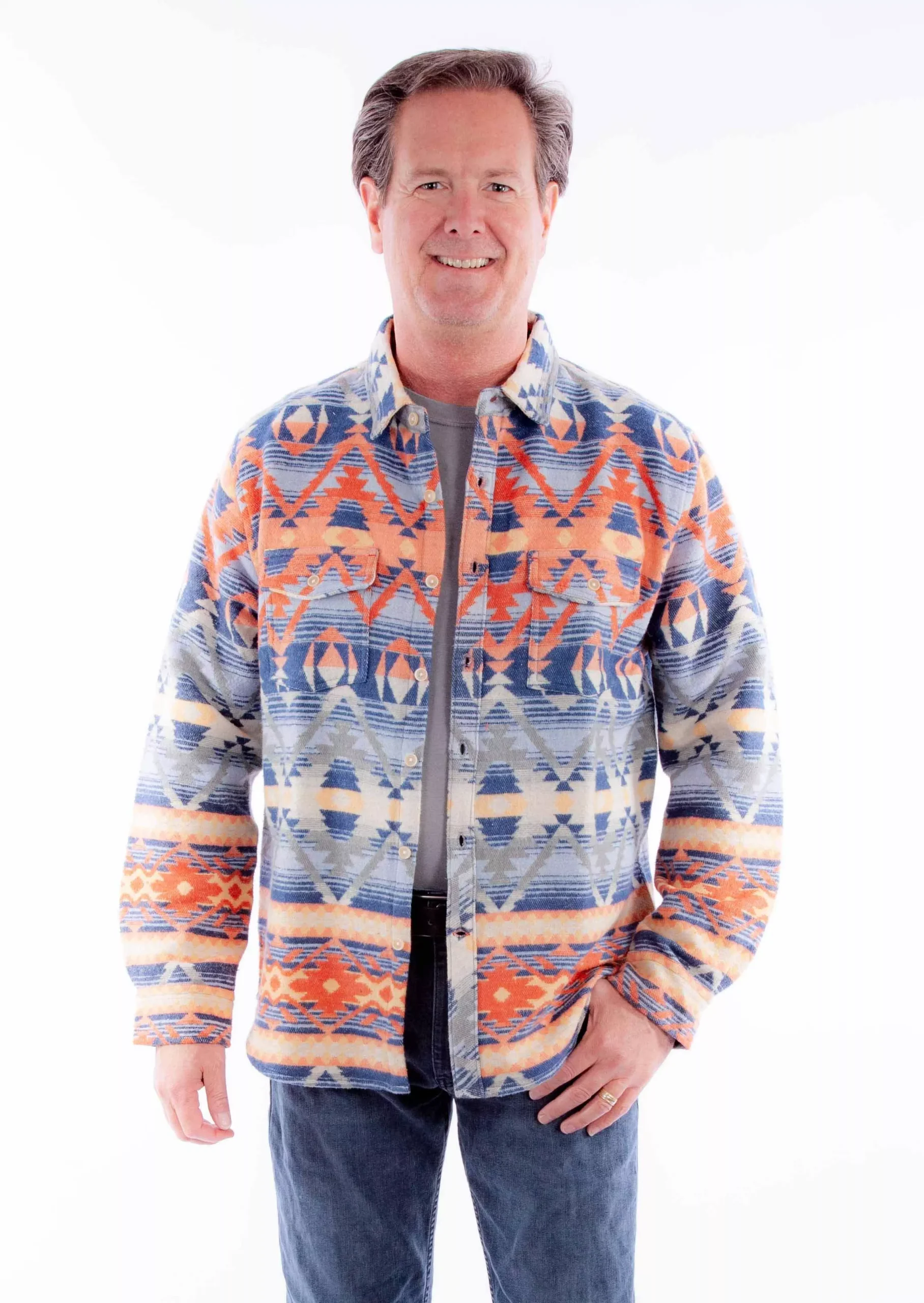 Scully Leather Farthest Point Aztec Pattern Shirt-Jacket