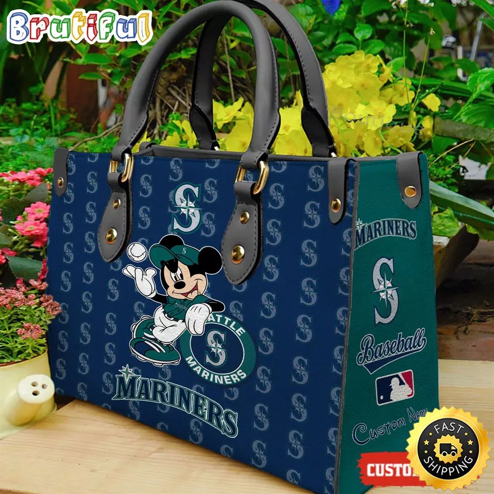 Seattle Mariners Mickey Women Leather Hand Bag