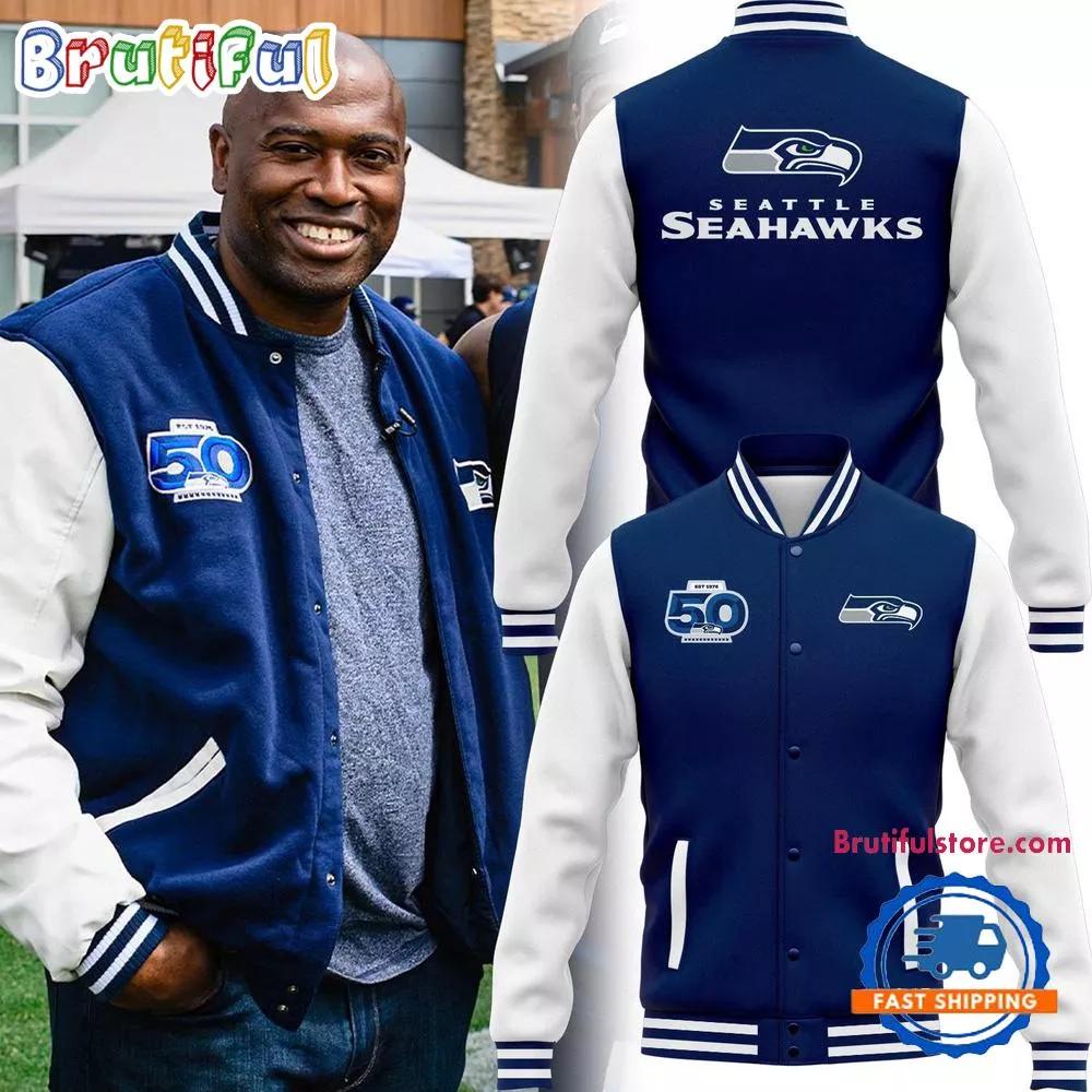 Seattle Seahawks 50th Season New Baseball Jacket