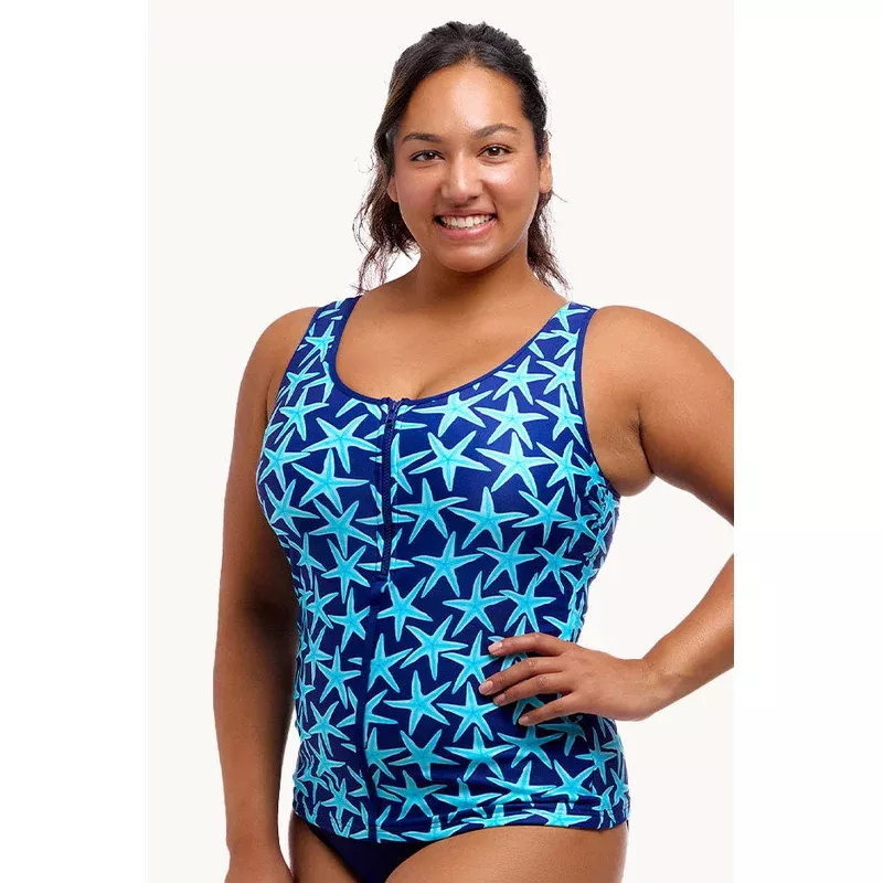 See Stars DD/E Cup Zip Front Tankini Separate