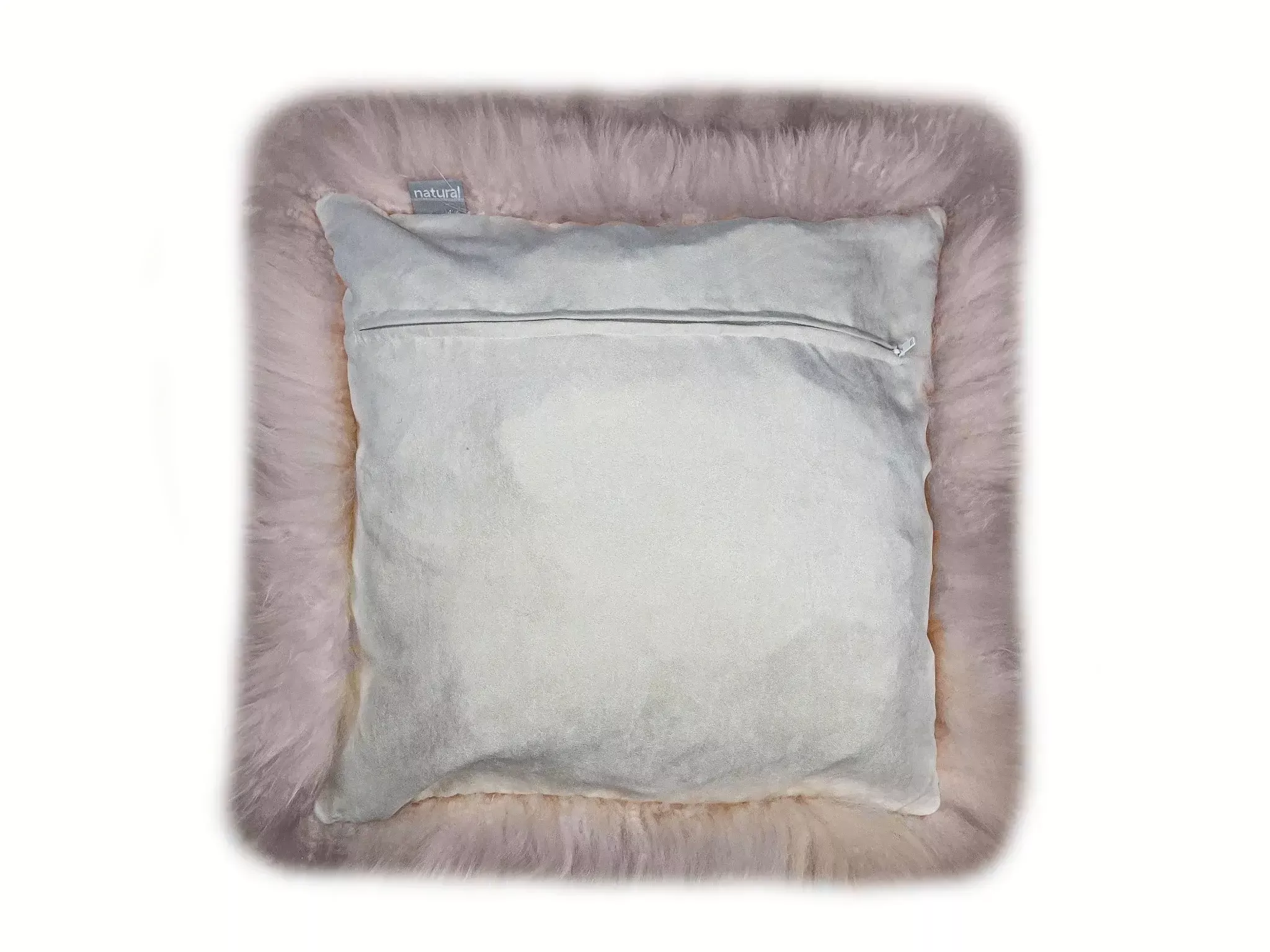 Set Of TwoBlush Natural Sheepskin Square Pillows