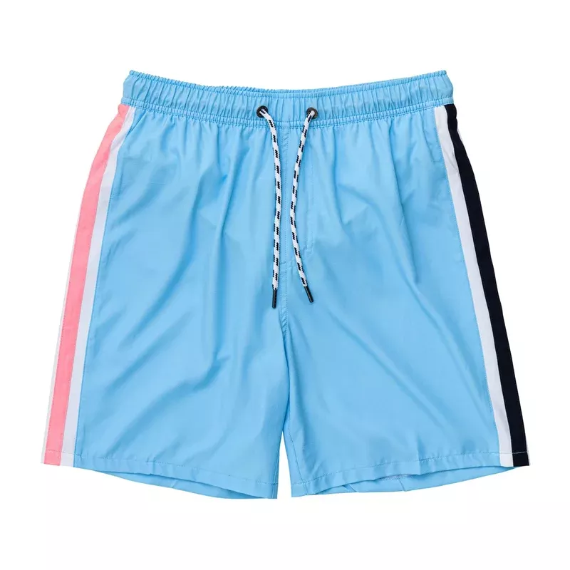 Snapper Rock Men’s Blue Retro Stripe Swim Trunks