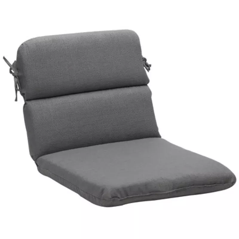 Solid Outdoor Patio Rounded Corner Chair Cushion – 40.5 – Gray | Pool Central