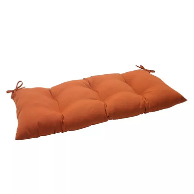Solid Outdoor Patio Tufted Loveseat Cushion – 44 – Burnt Orange | Pool Central