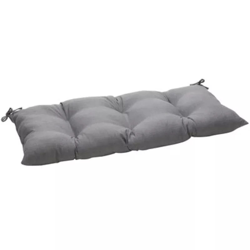 Solid Outdoor Patio Tufted Wicker Loveseat Cushion – 44 – Gray | Pool Central