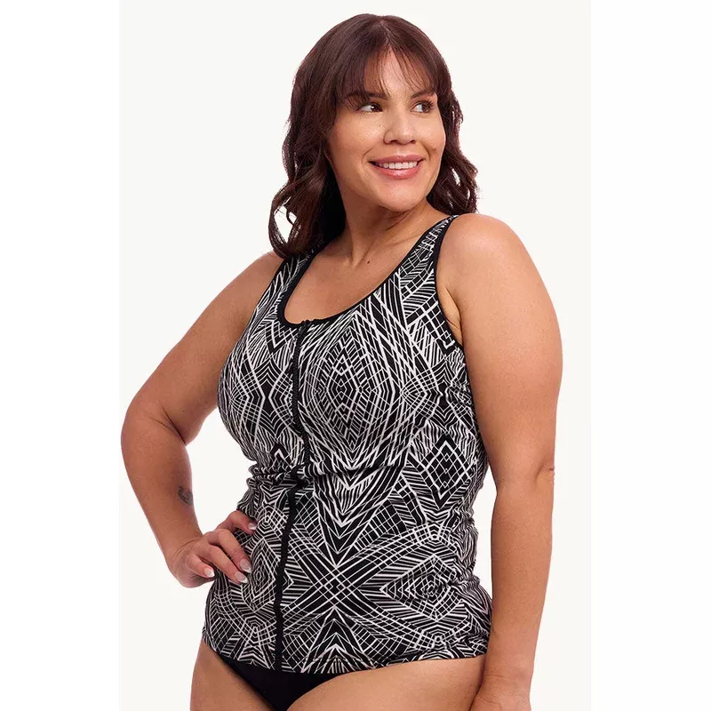 Space Signals DD/E Cup Zip Tankini Separate