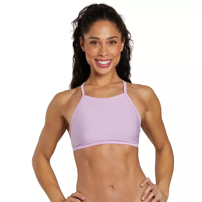 Speedo Women’s Solid Double Lace Back Bikini Top