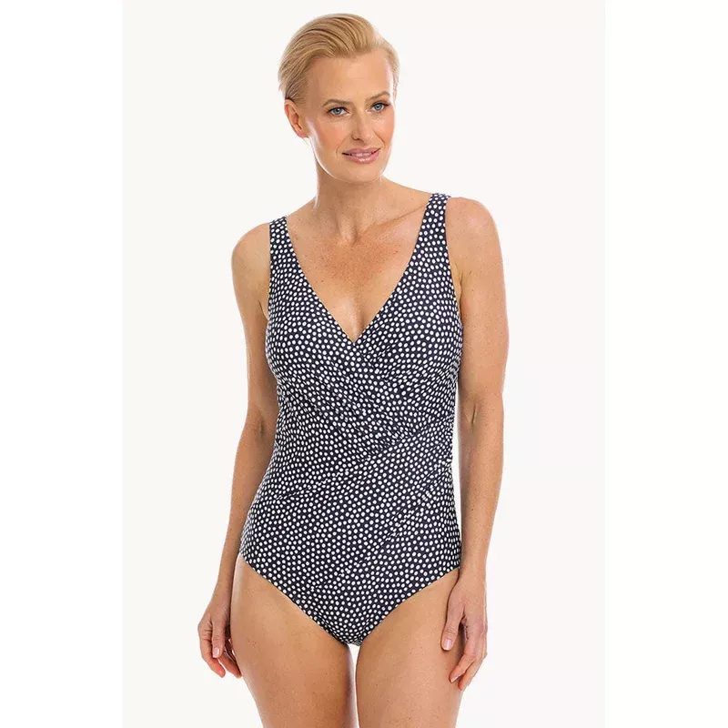 Spots Gathered Cross Over One Piece