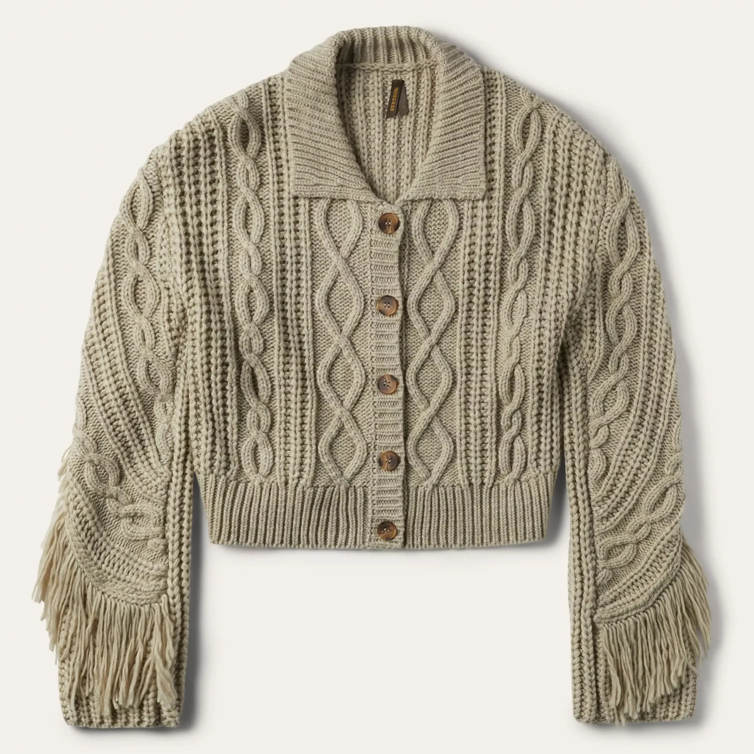 Stetson Cream Fringed Cardigan