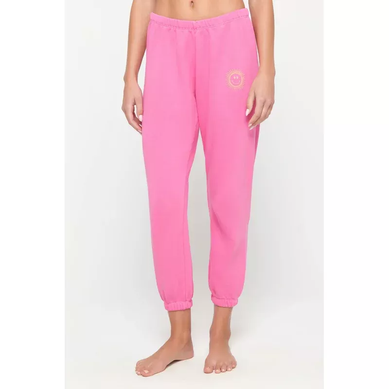 SUN SMILEY PINK WILDFLOWER SWEATPANT