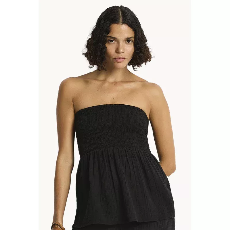 Sunset Shirred Bandeau Top