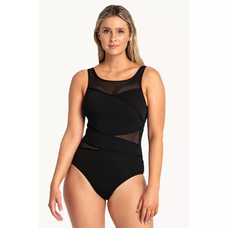 Taped High Neck One Piece