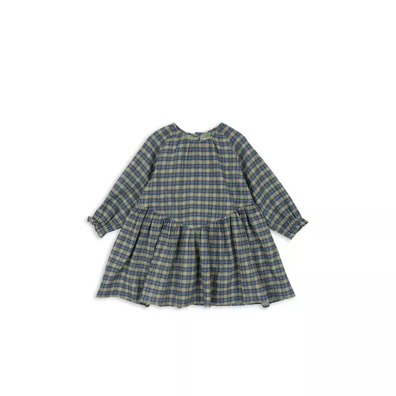 TERRE DRESS – laurel blue check