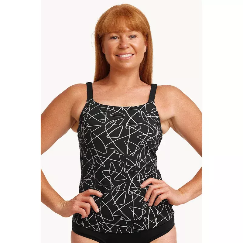 Texta Mess Scoop Neck Tankini Separate