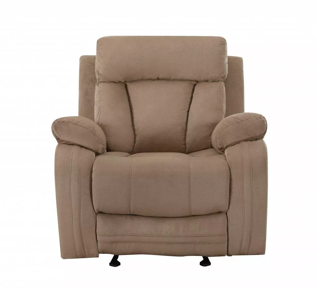 Three Piece Indoor Beige Microsuede Six Person Seating Set