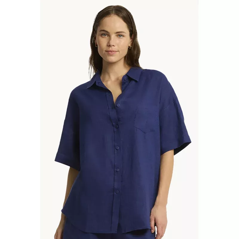 Tidal Linen Aloha Shirt