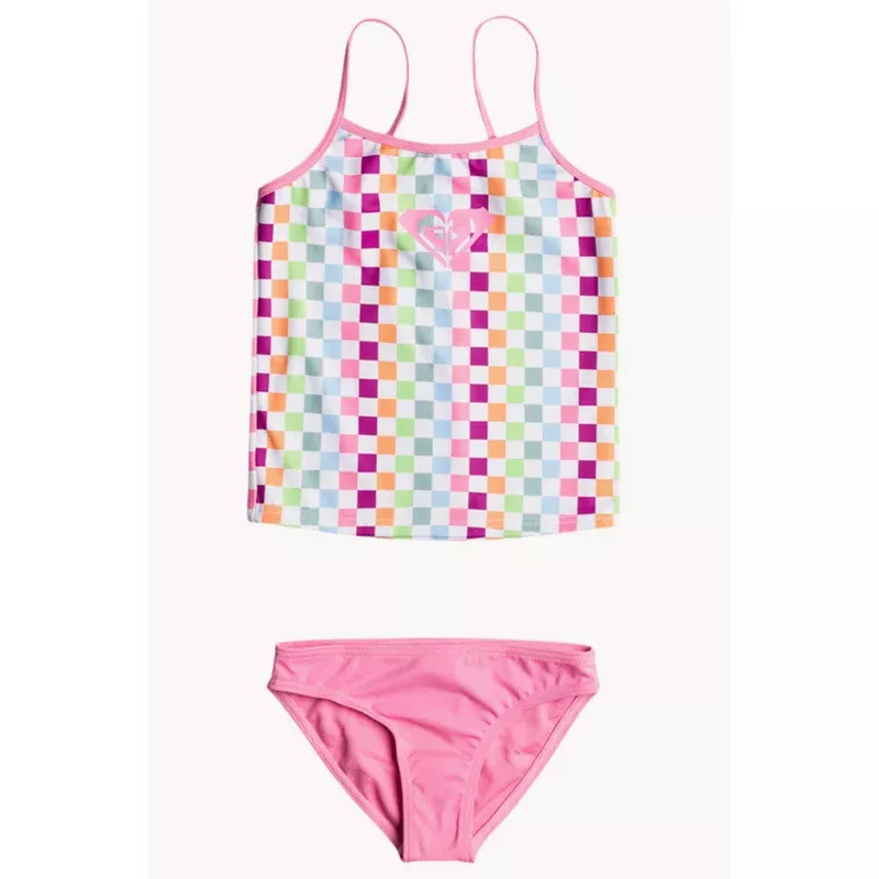 Toddler Girls Rainbow Check Tankini Set