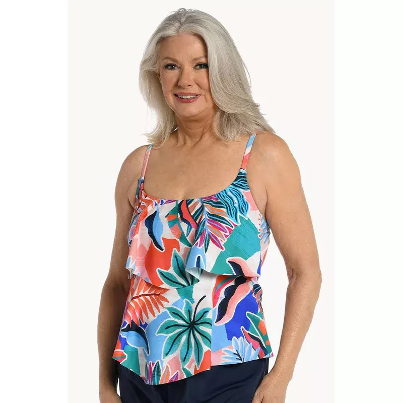 Tropical Abstraction Tiered Tankini Separate