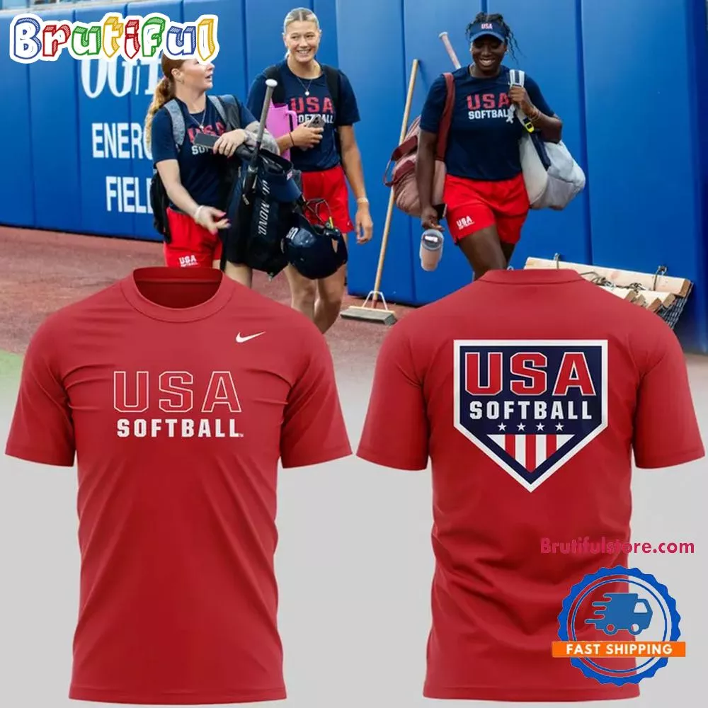 USA Softball Team 2025 New Design Red T Shirt