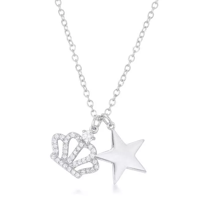 Vanessa Crown & Star Charm 0.4 ct Pendant