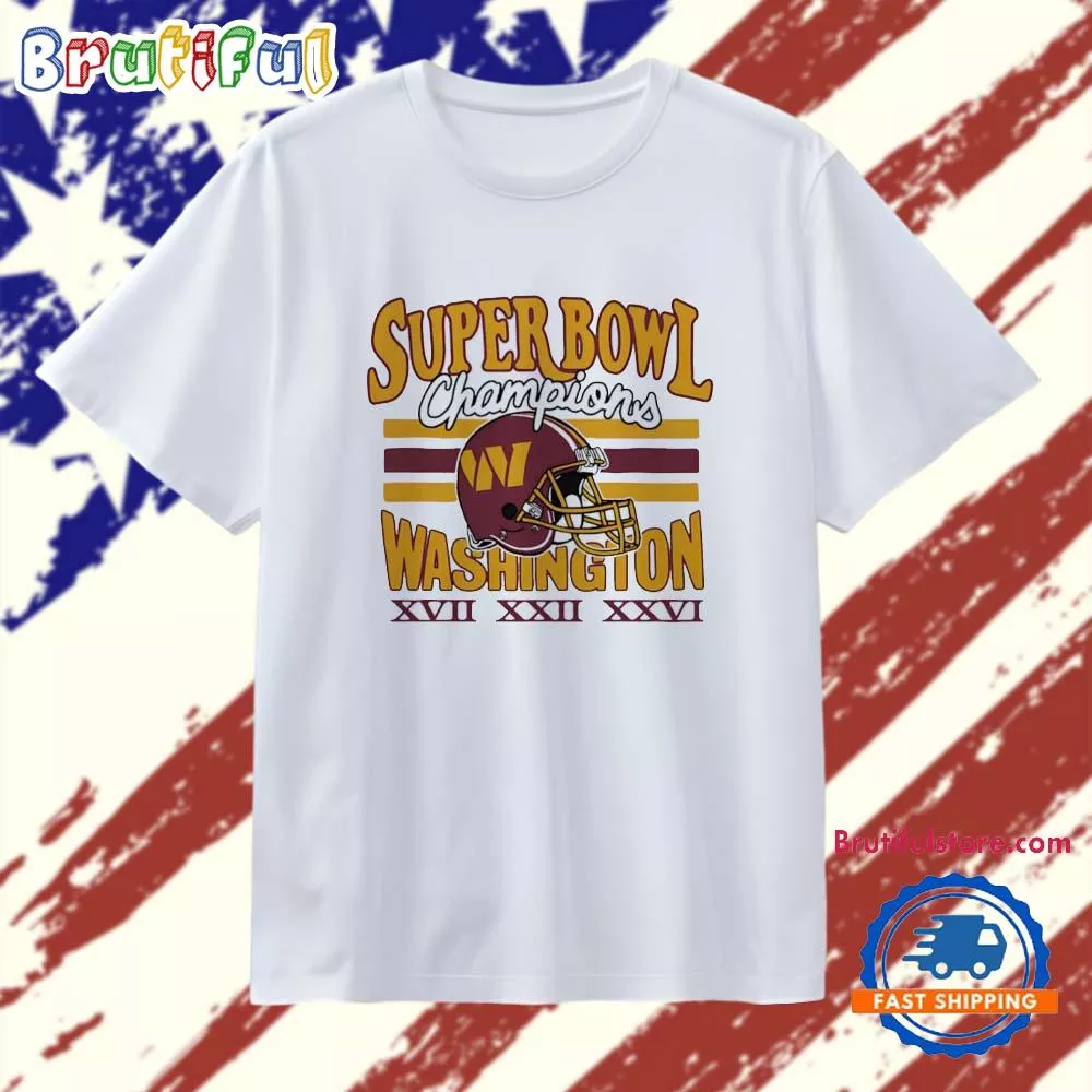 Washington Commanders Three-Time Super Bowl Champions Helmet T Shirt