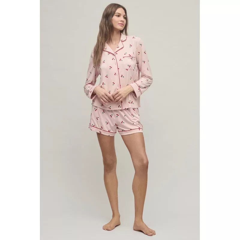 WOMENS CHERRY PRINT PJ SET