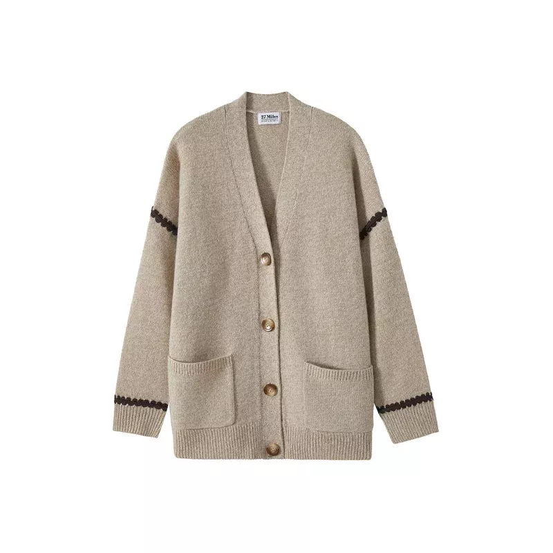 WOMENS CROCHET CASHMERE CARDIGAN