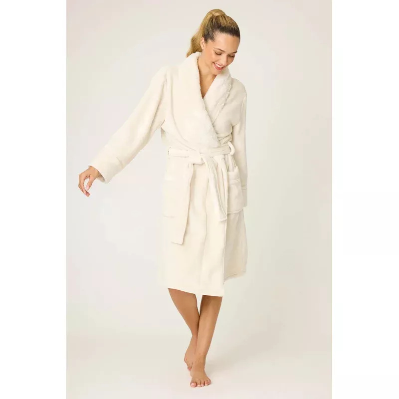 WOMENS NATURAL PLUSH ROBE