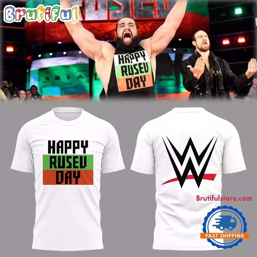 WWE 2025 HAPPY RUSEV DAY White 3D Shirt