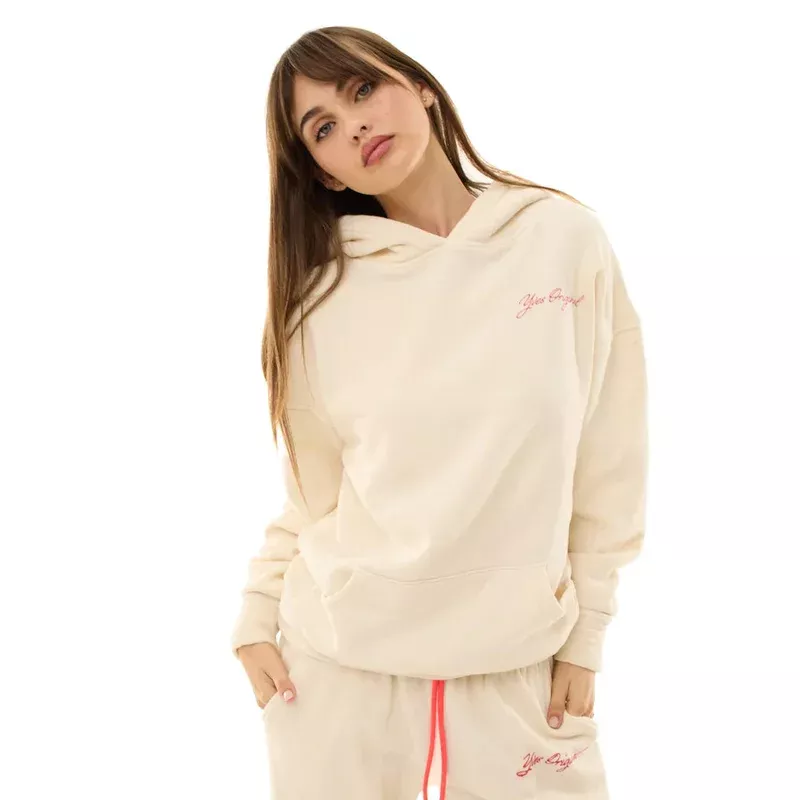 YVES ORIGINAL CURSIVE CREAM HOODIE